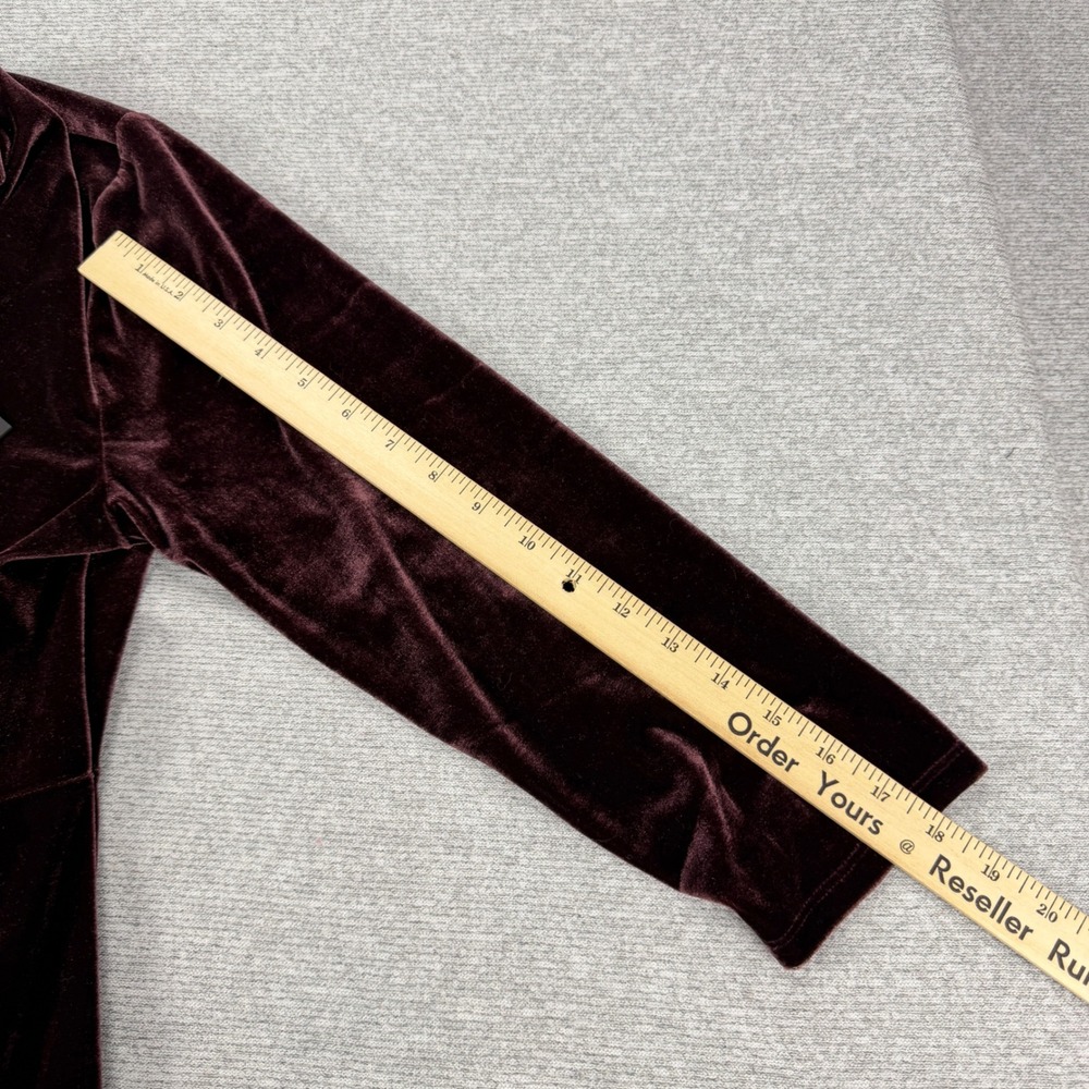 Donna Karan New York Velvet Twist Front Midi Dress Falling Leaves Purple L $165 - Picture 10 of 15